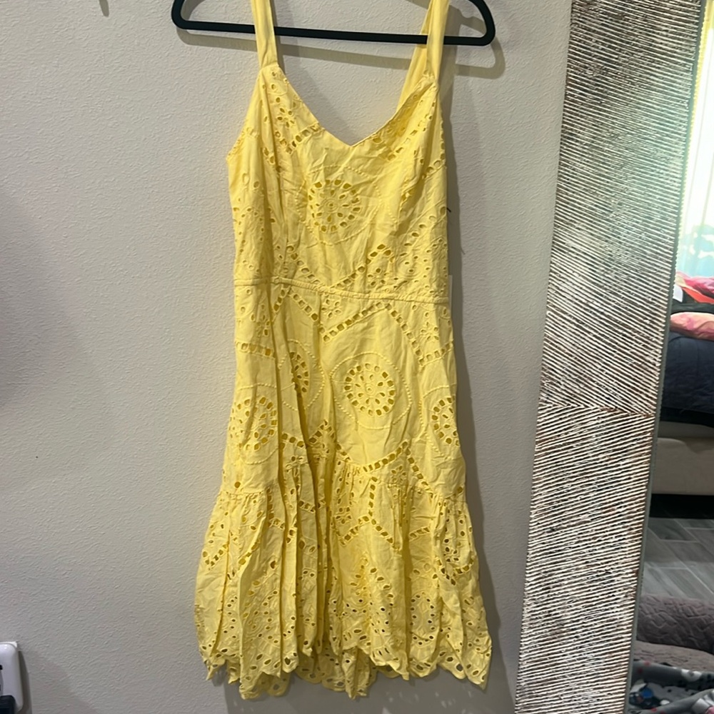Japna Yellow Eyelet Dress